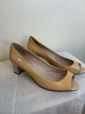 Miu Miu Patent Leather Crystal Embellishments Pumps